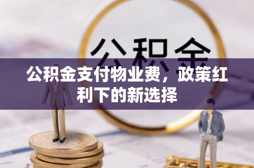 中沙公积金支付物业费，政策红利下的新选择