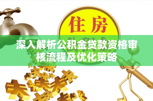 中沙深入解析公积金贷款资格审核流程及优化策略