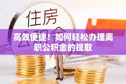 中沙高效便捷！如何轻松办理离职公积金的提取
