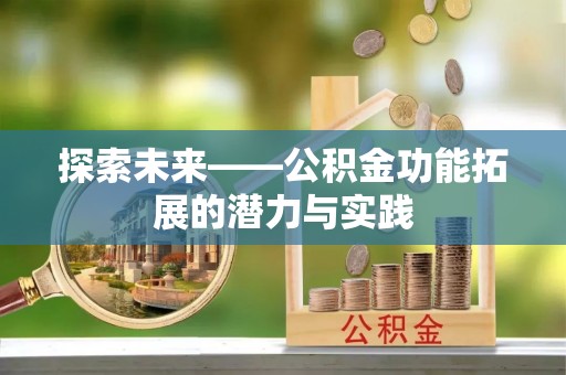 中沙探索未来——公积金功能拓展的潜力与实践