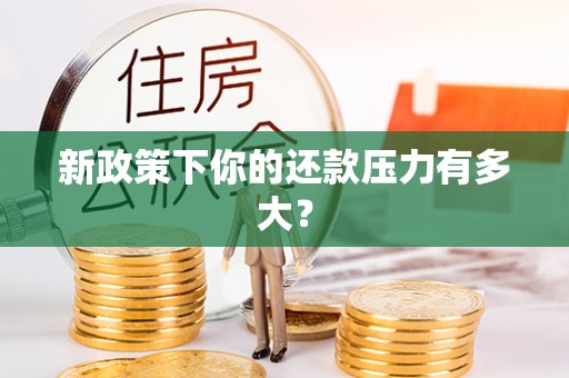 中沙新政策下你的还款压力有多大？